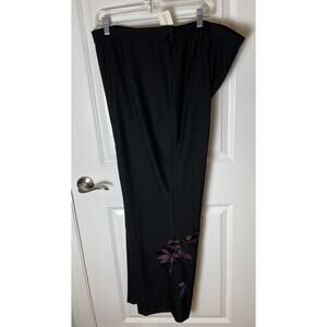 Vintage NWT Dana Buchman Woman 100% Black Wool Lined Pants Embroidered 22W